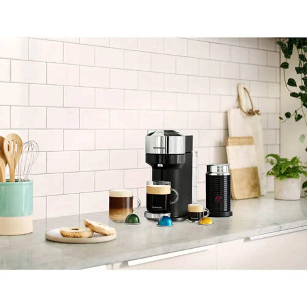 Nespresso Vertuo Next Deluxe Coffee & Espresso Machine by Breville with Aeroccino - Dark Chrome