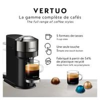 Nespresso Vertuo Next Deluxe Coffee & Espresso Machine by Breville with Aeroccino - Dark Chrome