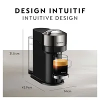 Nespresso Vertuo Next Deluxe Coffee & Espresso Machine by Breville with Aeroccino - Dark Chrome
