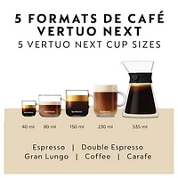 Machine à café/espresso Nespresso Vertuo Next Premium par Breville - Noir classique