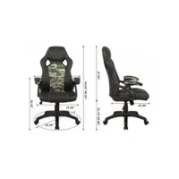 Brassex Eclipse Ergonomic Vinyl/Mesh Gaming Chair - Black/Camo