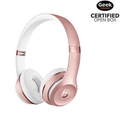 Open Box - Beats by Dr. Dre Solo3 Icon On-Ear Sound Isolating Bluetooth Headphones - Rose Gold