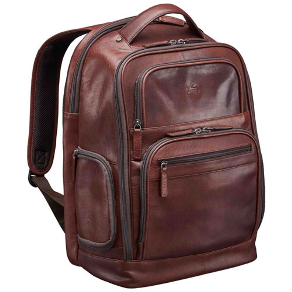 Mancini Buffalo 15.6" Laptop Day Backpack - Brown