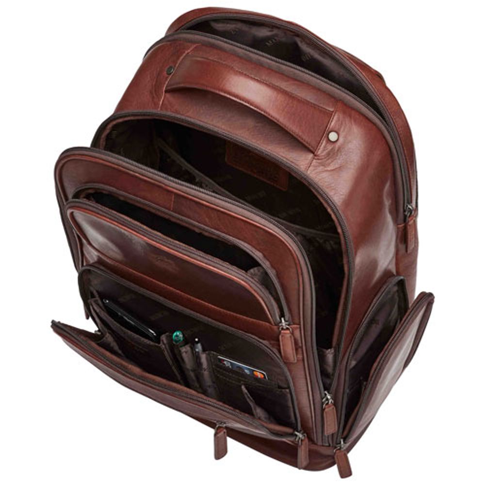 Mancini Buffalo 15.6" Laptop Day Backpack - Brown