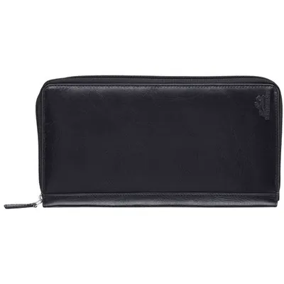 Mancini Casablanca RFID Genuine Leather Travel Wallet - Black