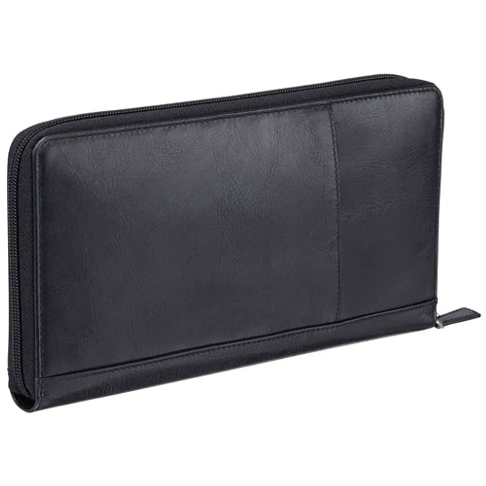 Mancini Casablanca RFID Genuine Leather Travel Wallet - Black