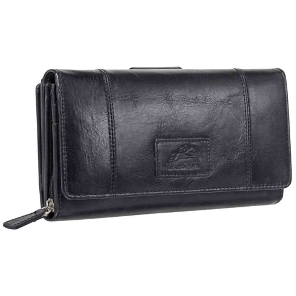Mancini Casablanca RFID Genuine Leather Tri-fold Clutch Wallet