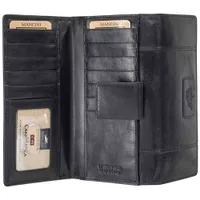 Mancini Casablanca RFID Genuine Leather Tri-fold Clutch Wallet