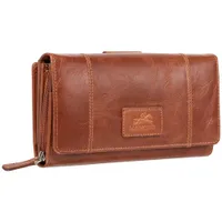 Pochette-portefeuille à trois volets en cuir véritable RFID Casablanca de Mancini - Cognac