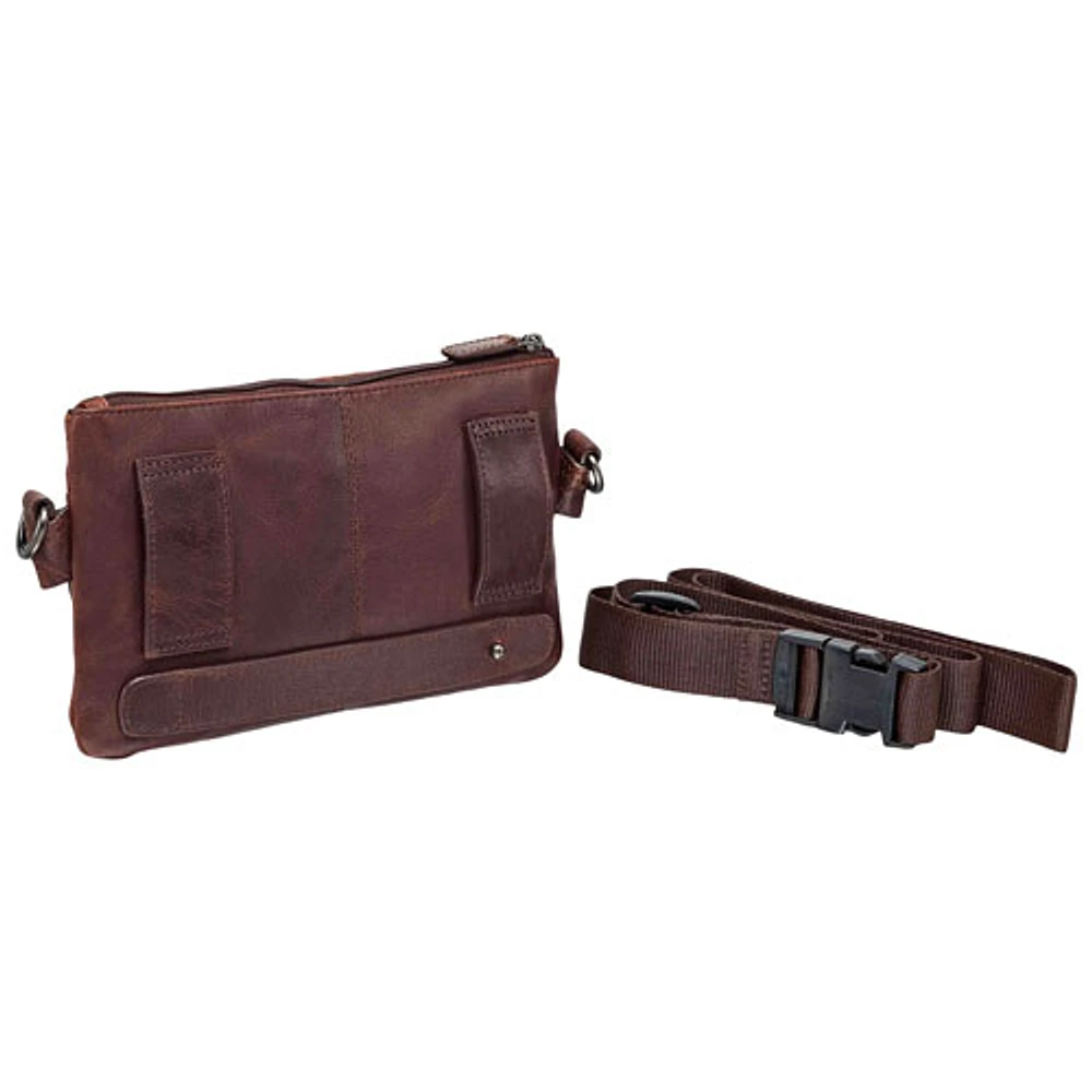 Mancini Buffalo Leather Waist Pack - Brown