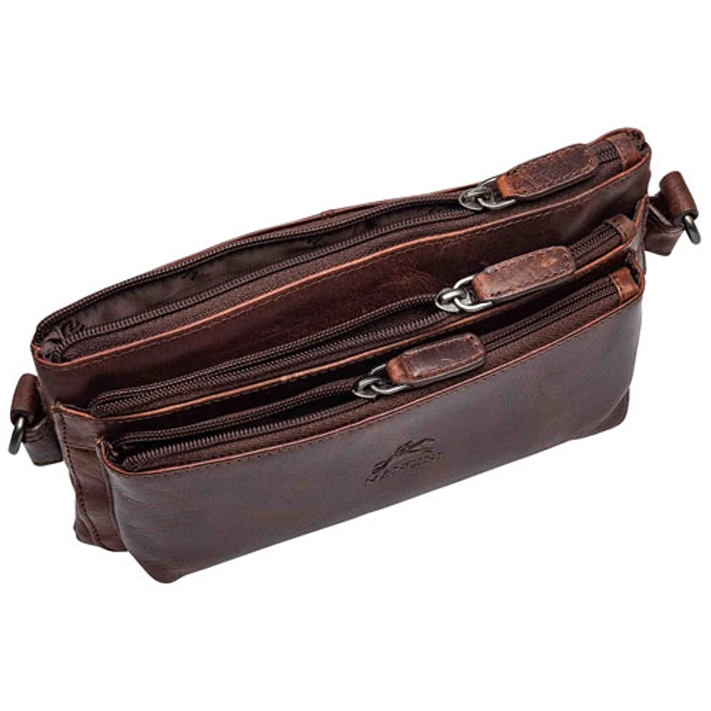 Mancini Buffalo Leather Waist Pack - Brown