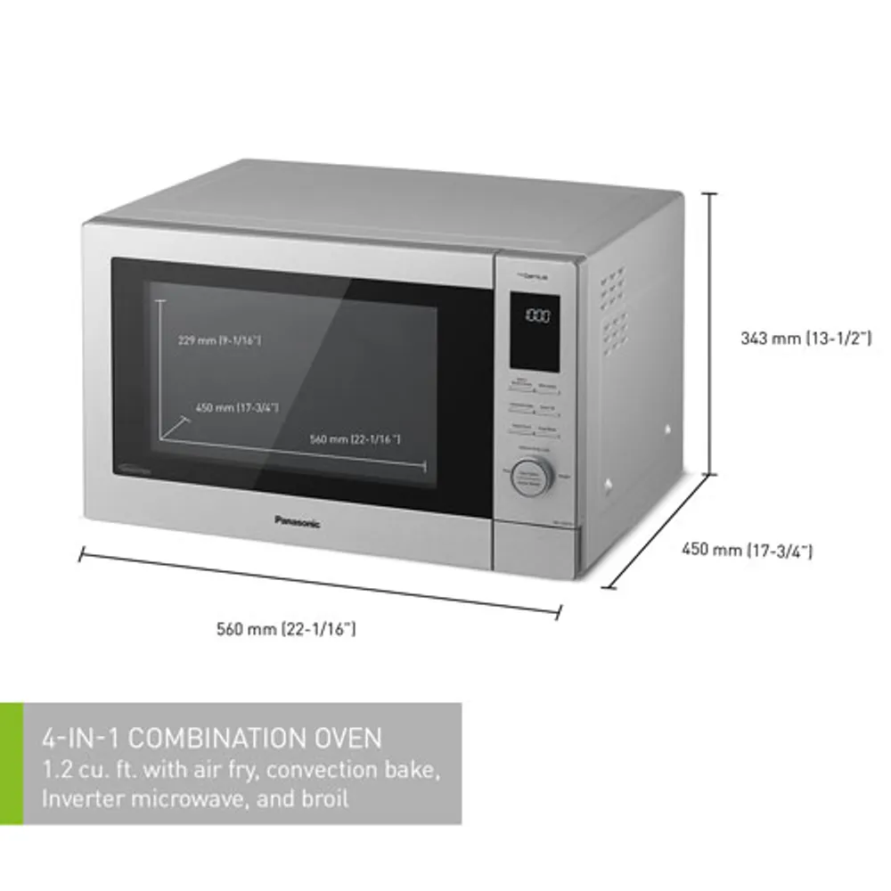 Panasonic Genius 4-in-1 1.2 Cu. Ft. Microwave w/ Air Fryer (NNCD87KS) - Stainless Steel