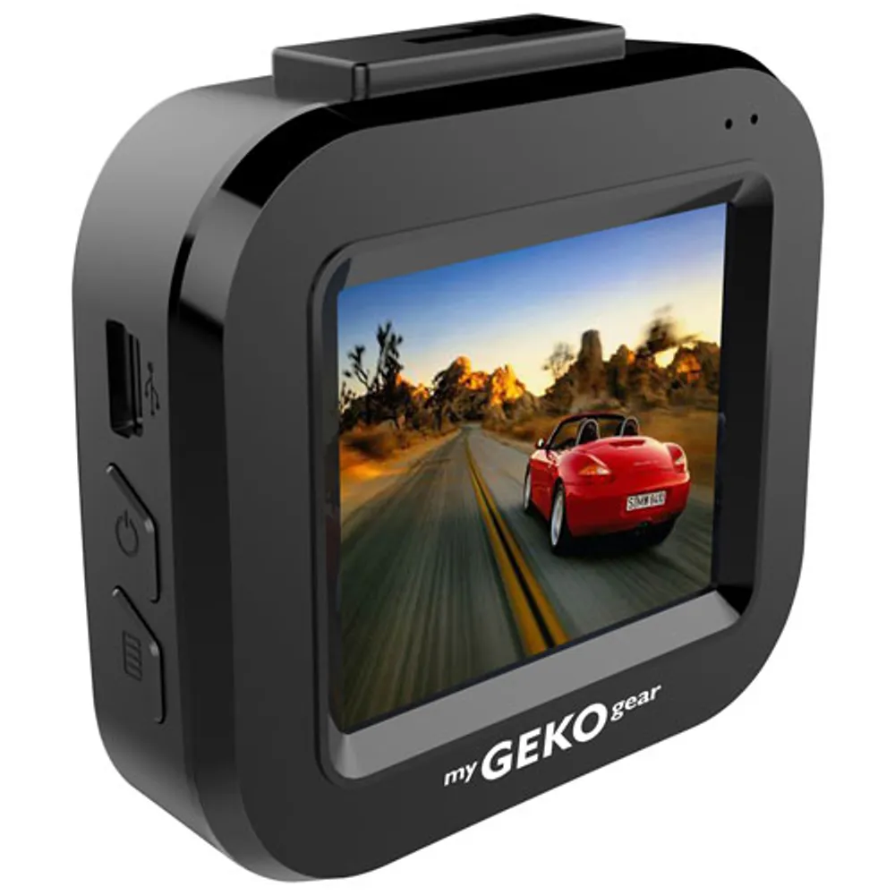 GekoGear Orbit 122 Full HD 1080p Dash Cam with 2" LCD Screen & Blind Spot Mirrors - Only at Best Buy