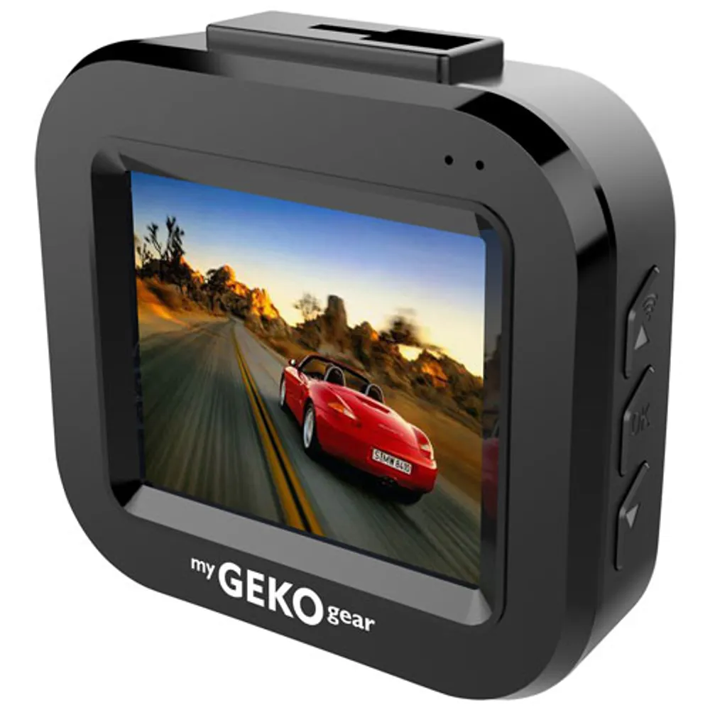 GekoGear Orbit 122 Full HD 1080p Dash Cam with 2" LCD Screen & Blind Spot Mirrors - Only at Best Buy
