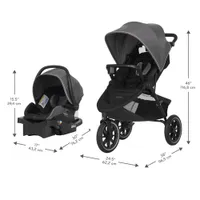 Système de transport Folio3 Stroll & Jog avec siège d'auto pour bébé LiteMax 35 d'Evenflo - Avenue