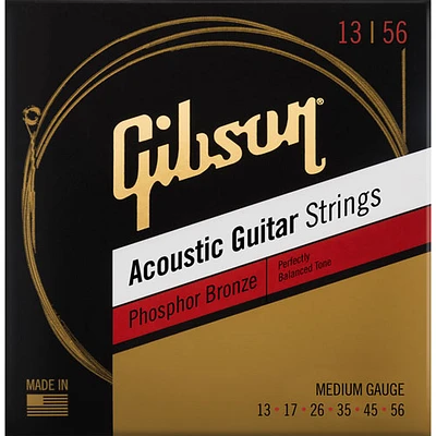 Gibson Phosphor Bronze 0.013 - 0.056 Medium Gauge Acoustic Guitar Strings (SAG-PB13)