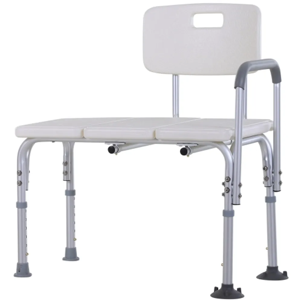 HOMCOM Shower Chair with Back and Arms, Bathroom Shower Stool with