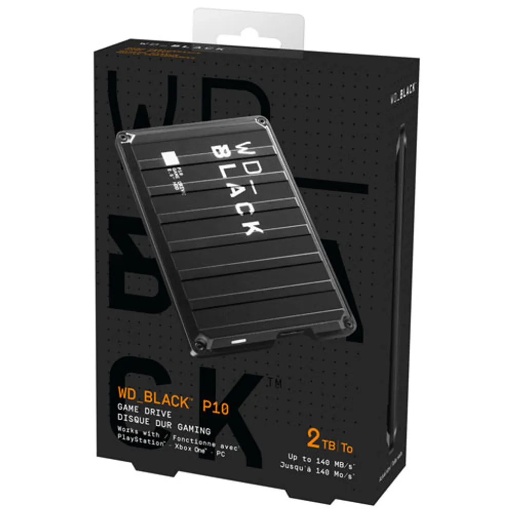 WD_BLACK P10 Game Drive 2TB USB 3.2 Portable External Hard Drive (WDBA2W0020BBK-WESN)