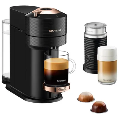 Nespresso Vertuo Next Premium Coffee & Espresso Machine by De'Longhi with Aeroccino - Rose Gold