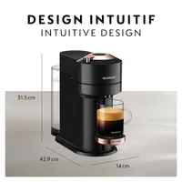 Nespresso Vertuo Next Premium Coffee & Espresso Machine by De'Longhi with Aeroccino - Rose Gold