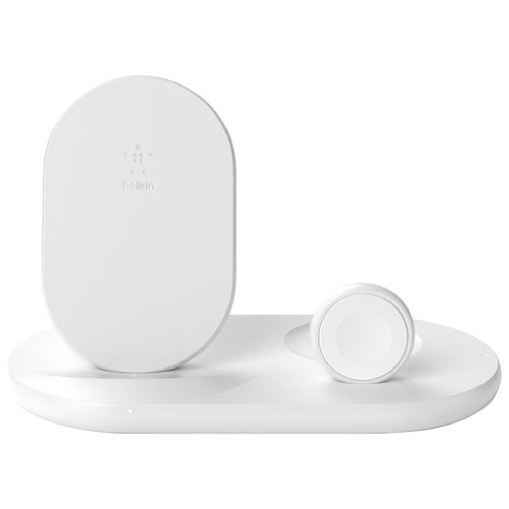 Belkin 3-in-1 Wireless Qi Charging Station for iPhone, Apple Watch & AirPods - White