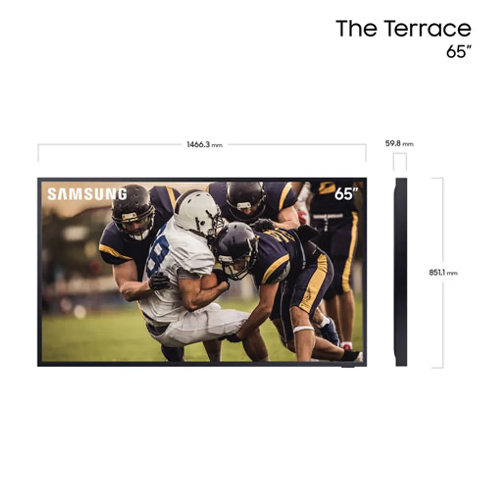 Téléviseur intelligent d'extérieur Tizen HDR QLED UHD 4K 65 po The Terrace de Samsung (QN65LST7TAFXZC) - Noir titan