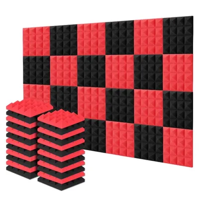 AGPTEK Sound Proof Padding, AGPtEK 24 Packs Soundproof Foams 25x25x5CM Red  and Black Acoustic Foam Panels, Ideal for Recording Studio | Coquitlam  Centre