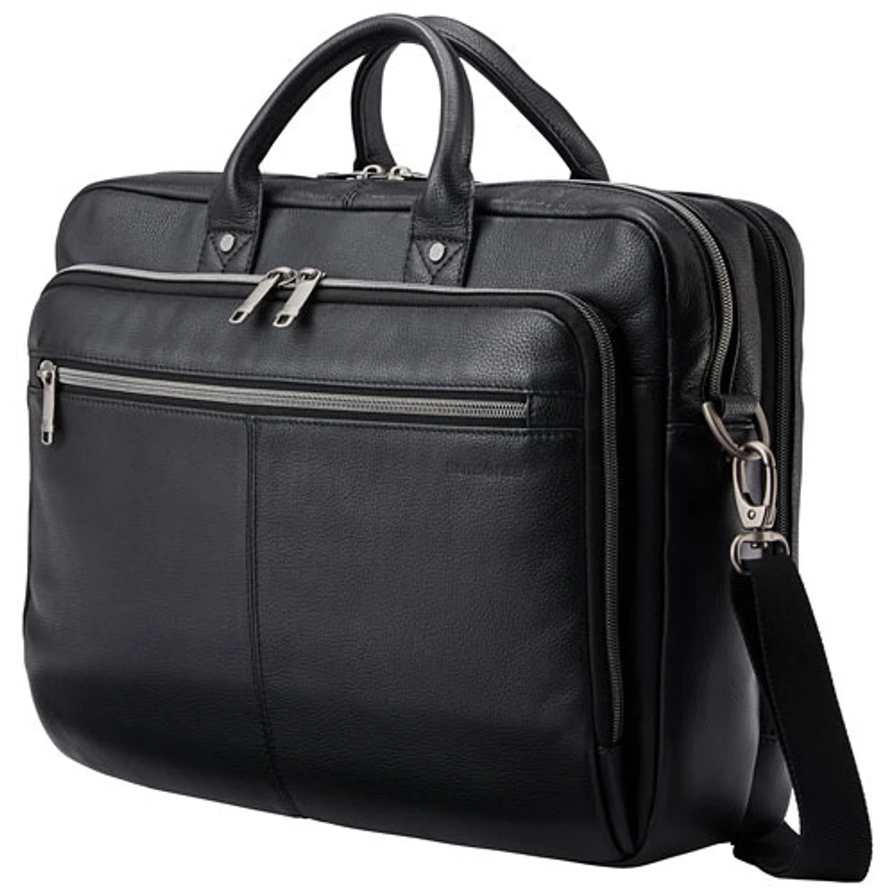 Samsonite Classic Leather 15.6" Laptop Messenger Bag - Black