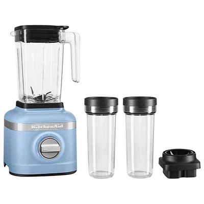 Mélangeur de 1,42 l et 650 W K150 de KitchenAid avec 2 contenants personnels de 16 oz - Bleu velours