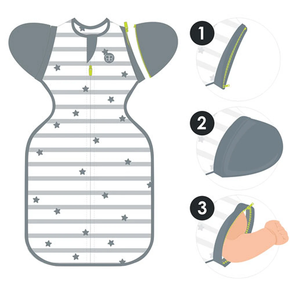 bbluv 3-In-1 Convertible Swaddle - 6-9 Months - Grey