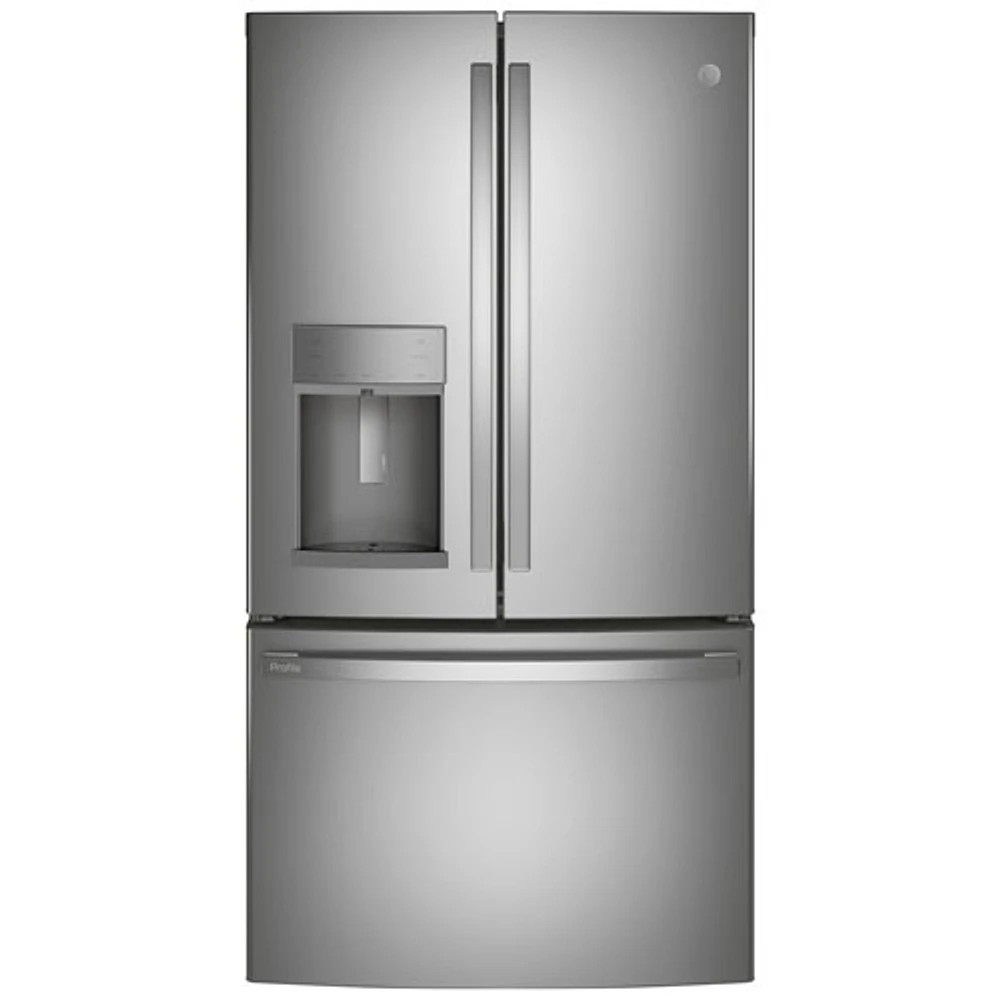 GE Profile 36" 22.2 Cu. Ft. French Door Refrigerator w/ Water & Ice Dispenser (PYD22KYNFS) - Stainless