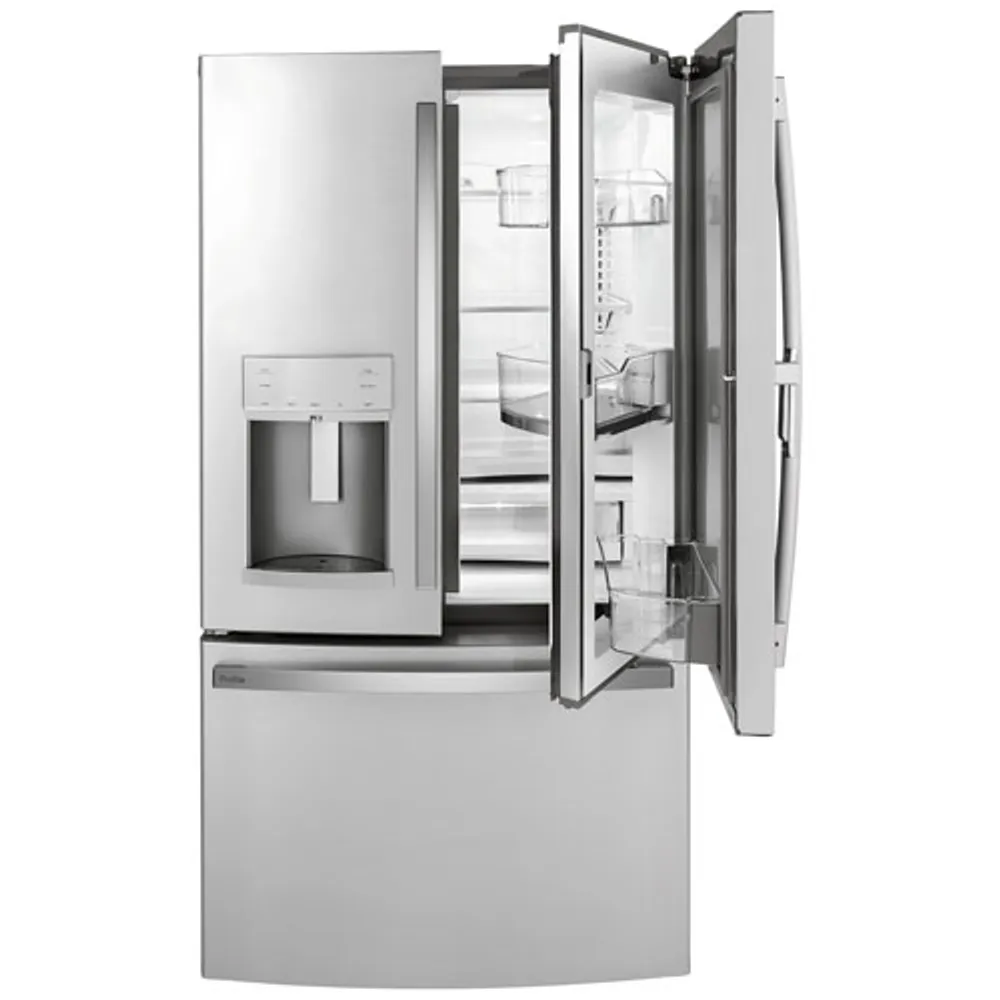 GE Profile 36" 22.2 Cu. Ft. French Door Refrigerator w/ Water & Ice Dispenser (PYD22KYNFS) - Stainless