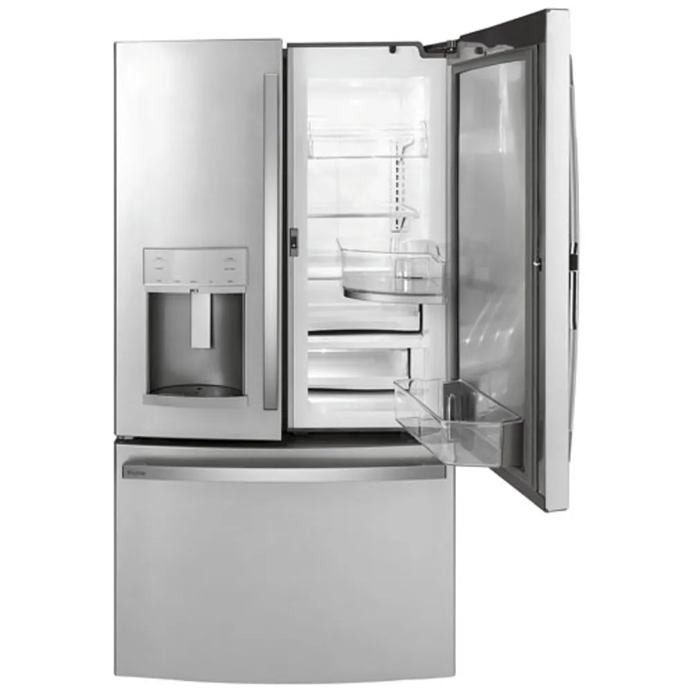 GE Profile 36" 22.2 Cu. Ft. French Door Refrigerator w/ Water & Ice Dispenser (PYD22KYNFS) - Stainless