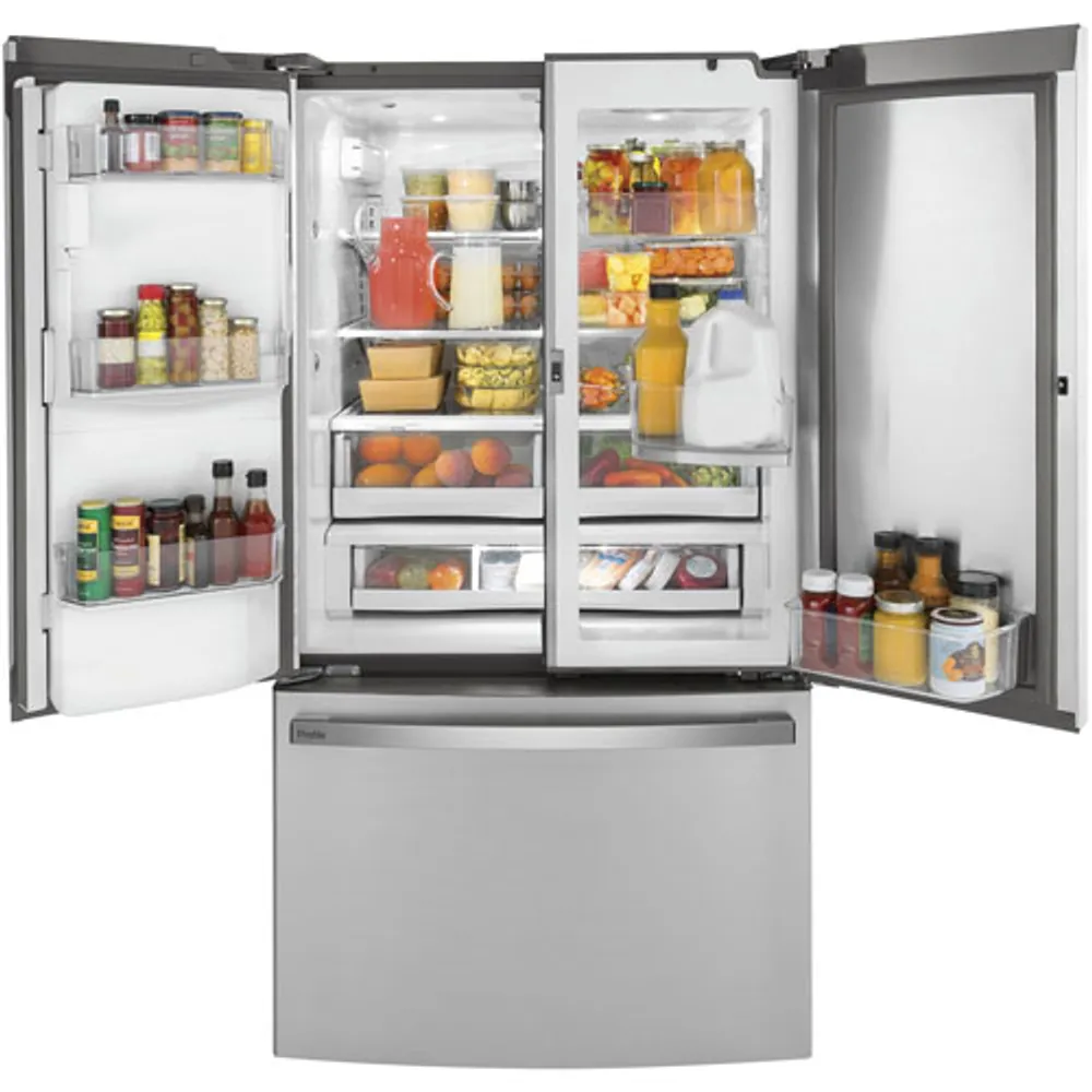 GE Profile 36" 22.2 Cu. Ft. French Door Refrigerator w/ Water & Ice Dispenser (PYD22KYNFS) - Stainless