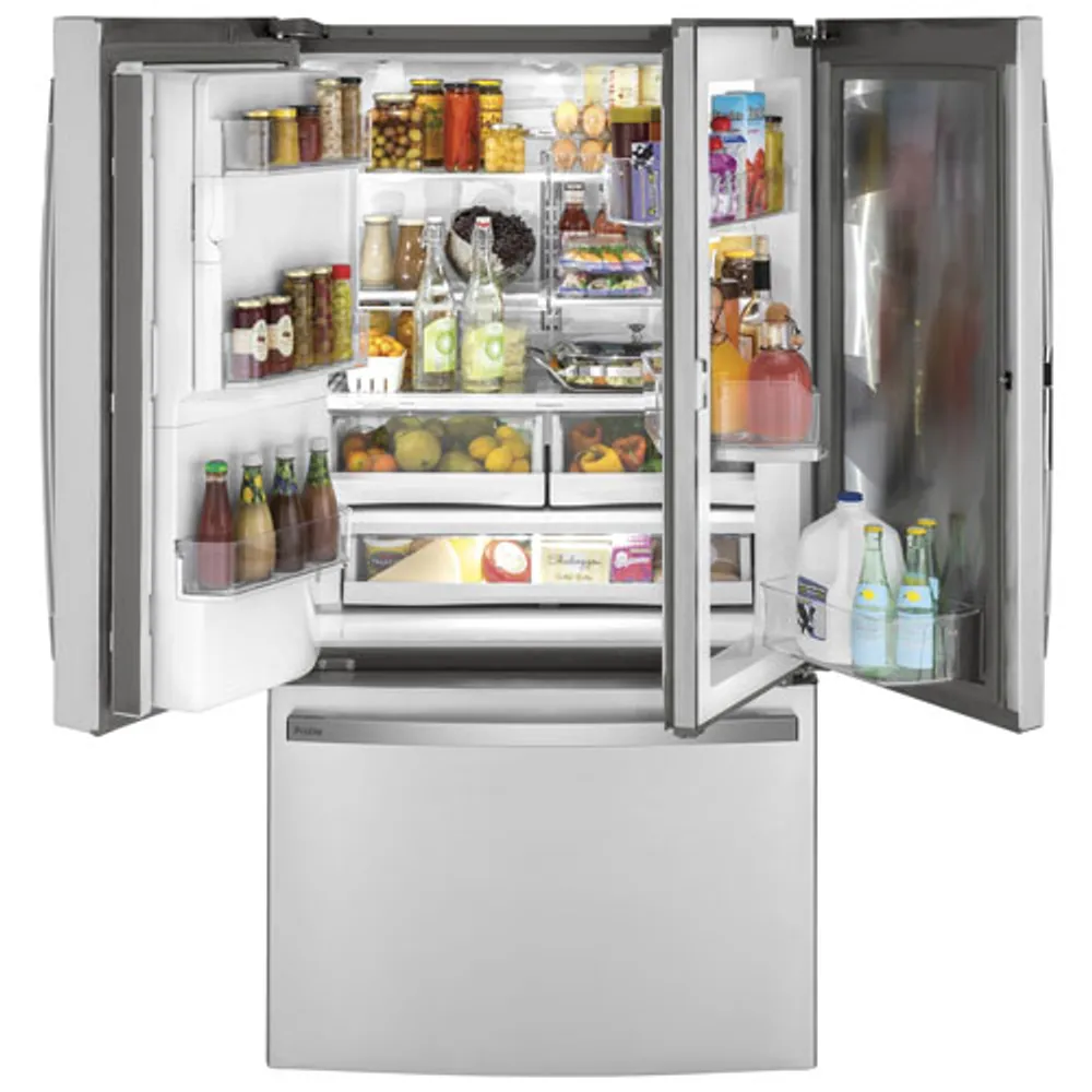 GE Profile 36" 22.2 Cu. Ft. French Door Refrigerator w/ Water & Ice Dispenser (PYD22KYNFS) - Stainless