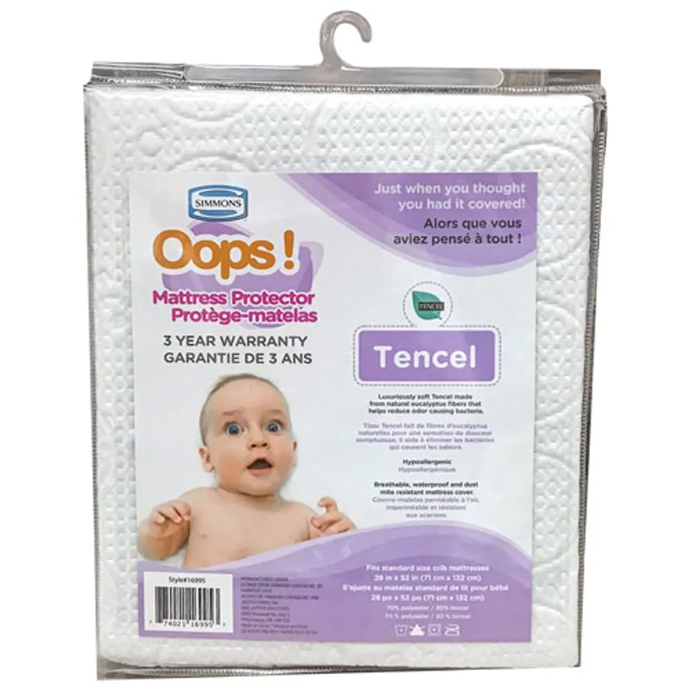 Simmons Oops! Tencel Crib Mattress Protector