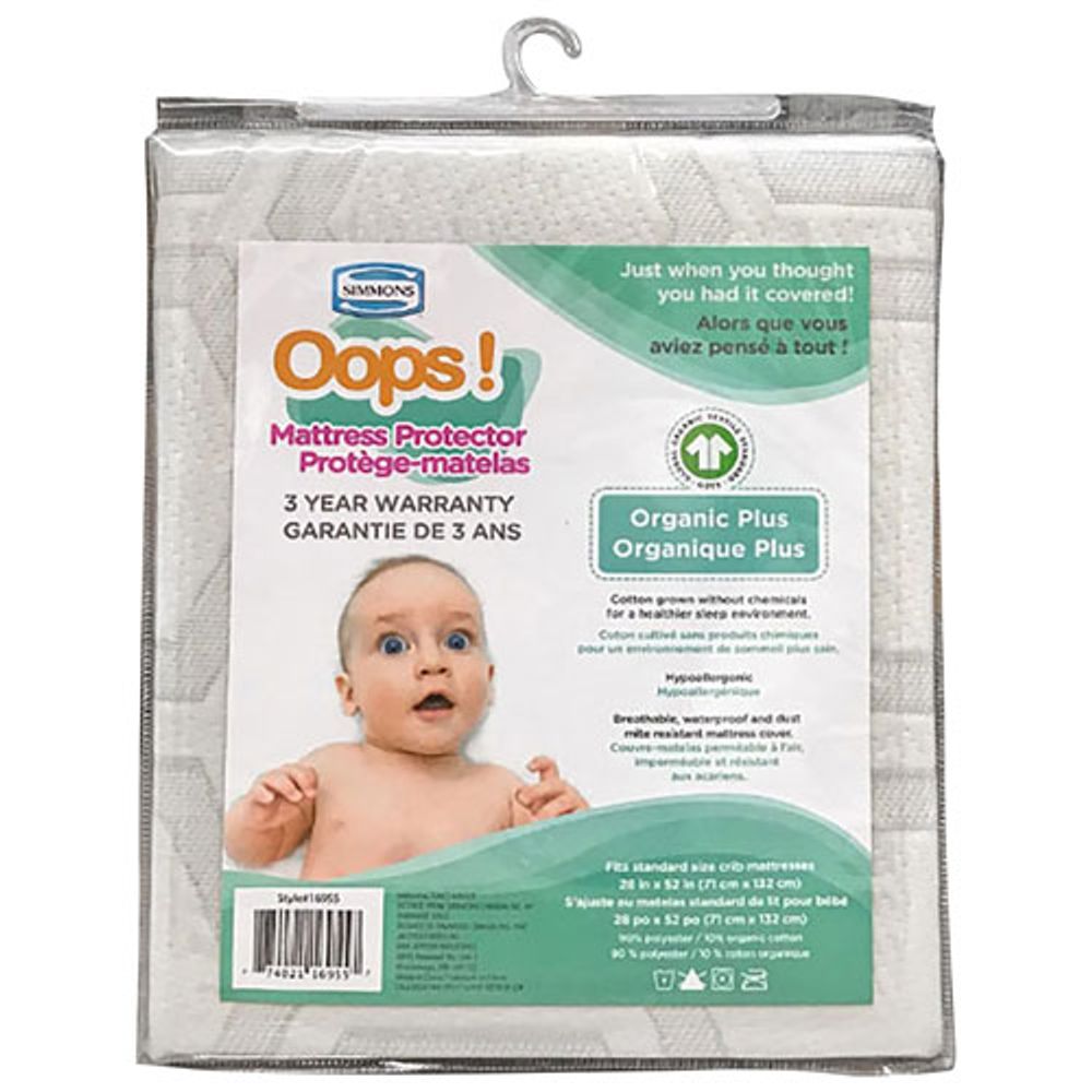 Simmons Oops! Organic Plus Crib Mattress Protector