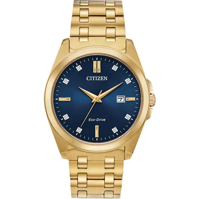 Citizen Peyten Eco-Drive Watch 41mm Men's Watch - Gold-Tone Case, Bracelet & Blue Dial