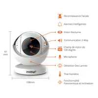 Invidyo Video Baby Monitor with Night Vision and Two-Way Communication (INV300)