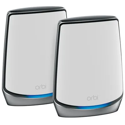 NETGEAR Orbi 12-Stream Tri-Band AX6000 Whole Home Mesh Wi-Fi 6 System (RBK852-100CNS) - 2 Pack