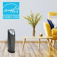 Purificateur d'air vertical numérique 4-en-1 UV-C de GermGuardian avec filtre HEPA - Gris