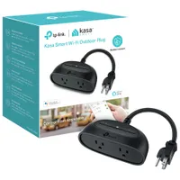TP-Link Kasa Outdoor Wi-Fi Smart Plug - 2 Outlets - Black