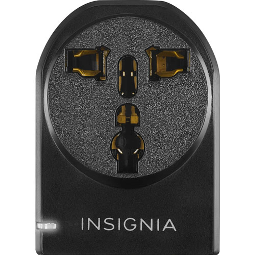 Adaptateur de voyage avec mise à la terre d'Insignia - Noir - Exclusivité Best Buy