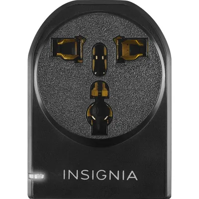 Adaptateur de voyage avec mise à la terre d'Insignia - Noir - Exclusivité Best Buy