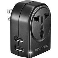 Insignia Grounded Travel Adapter - Black - Only at Best Buy