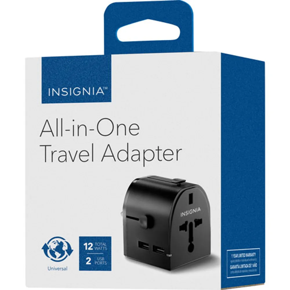 Insignia All-In-One Travel Adapter - Black - Only at Best Buy