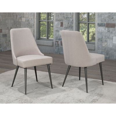 Celine Contemporary Fabric Dining Chair - Set of 2 - Beige