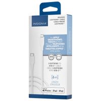 Insignia Apple MFi Certified 1.8m (6 ft.) Braided Lightning to USB-C Cable - Moon Grey - Only at Best Buy