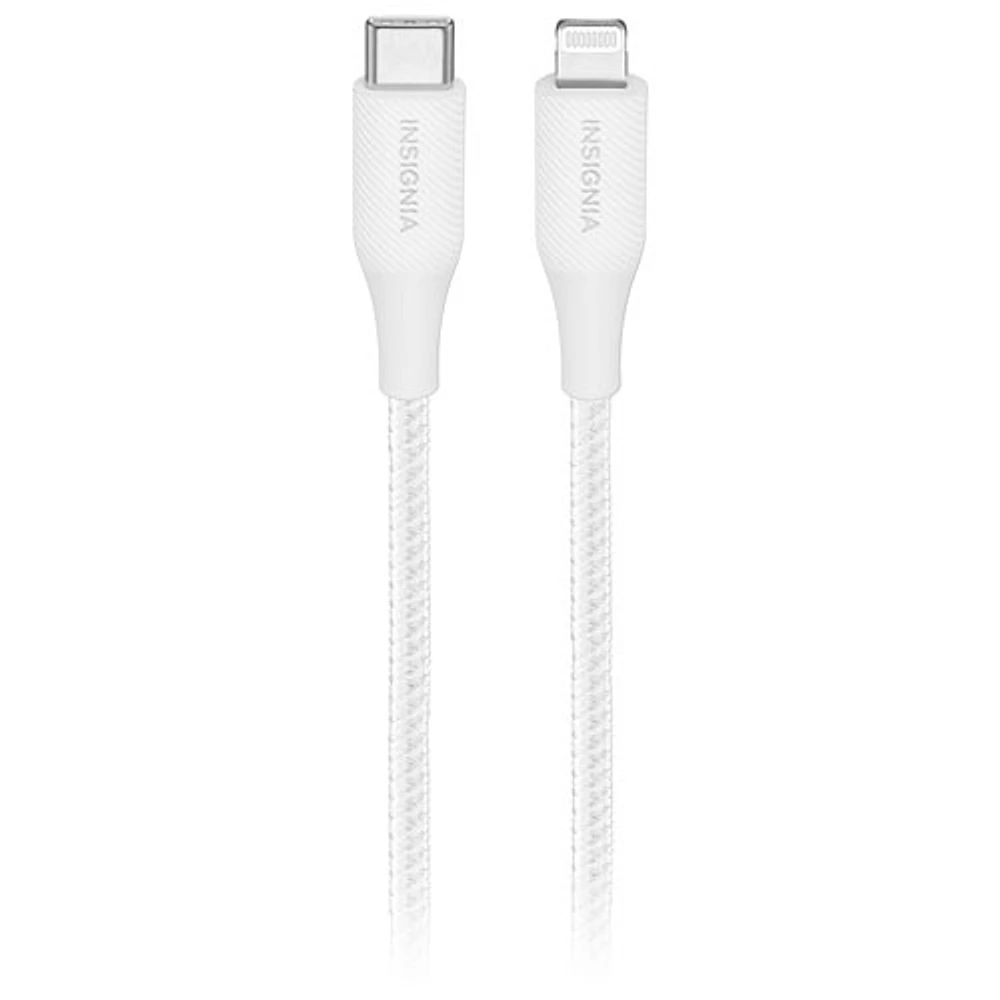 Insignia Apple MFi Certified 1.2m (4 ft.) Braided Lightning to USB-C Cable - Moon Grey - Only at Best Buy