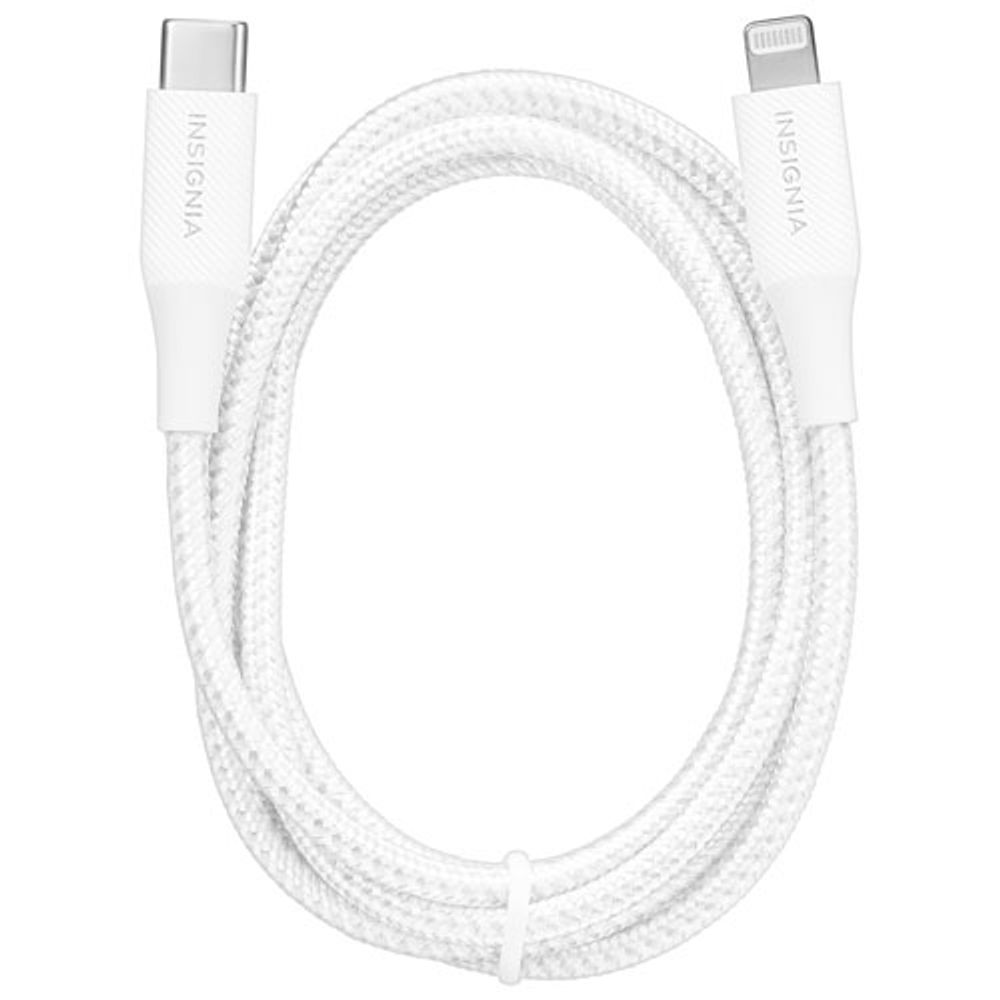 Insignia Apple MFi Certified 1.2m (4 ft.) Braided Lightning to USB-C Cable - Moon Grey - Only at Best Buy